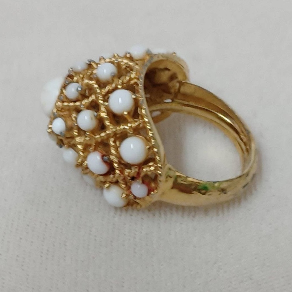VINTAGE CROWN TRIFARI DOME RING - Picture 3 of 12